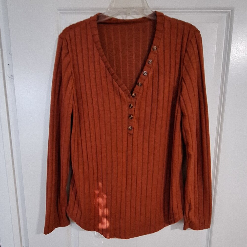 Temu Plush Ribbed Modern Henley - Never Worn